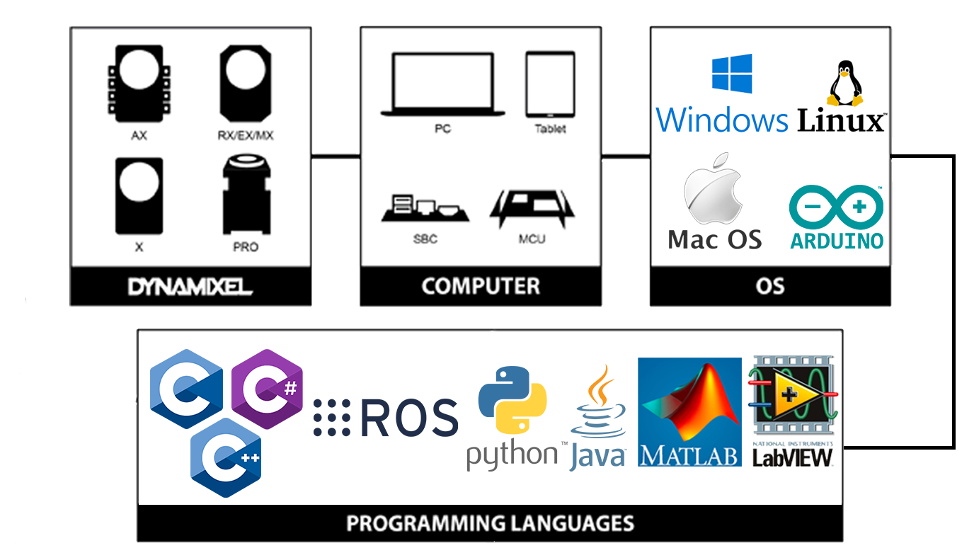 زبان های مختلف برنامه نویسی در داینامیکسل