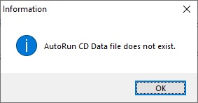 خطای AutoRun CD Data file does not exist